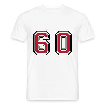60 Number Symbol - Men's T-Shirt - white - Front - AI Model Male 178 dark (178cm)