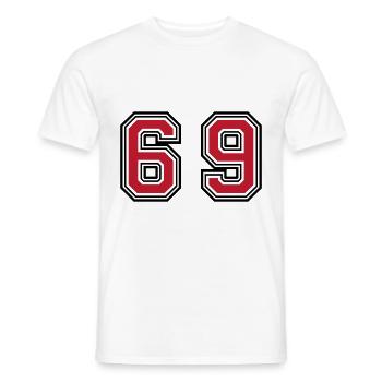 69 Symbole numérique - T-shirt homme - blanc - Devant - AI Model Male 178 dark (178cm)