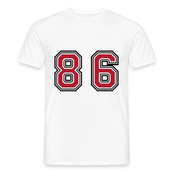 86 Zahl Symbol - Männer T-Shirt - Weiß - Vorne - AI Model Male 178 dark (178cm)