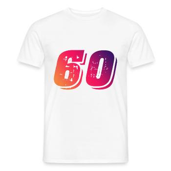 60 number symbol - Men's T-Shirt - white - Front - AI Model Male 178 dark (178cm)