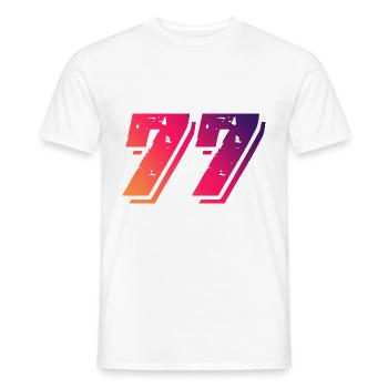 77 Number Symbol - Men's T-Shirt - white - Front - AI Model Male 178 dark (178cm)
