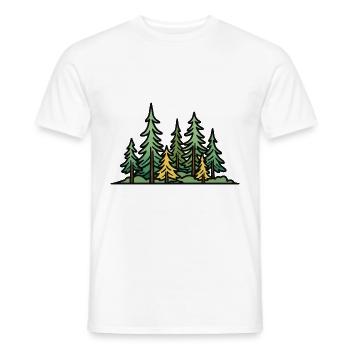 Forest, Landscape, Trees, Nature - Men's T-Shirt - white - Front - AI Model Male 178 dark (178cm)