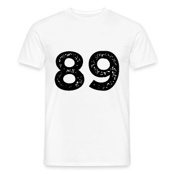 89 number jersey - Men's T-Shirt - white - Front - AI Model Male 178 dark (178cm)