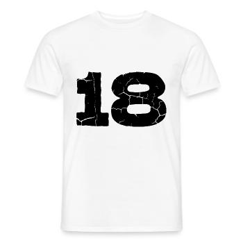 18 Zahl Trikot - Männer T-Shirt - Weiß - Vorne - AI Model Male 178 dark (178cm)