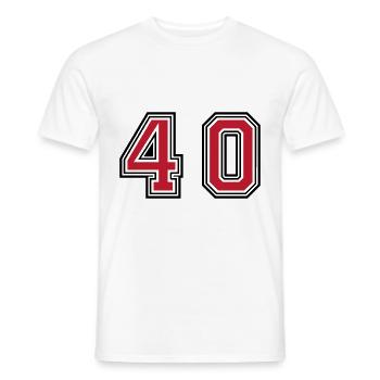 Symbole de 40 chiffres - T-shirt homme - blanc - Devant - AI Model Male 178 dark (178cm)