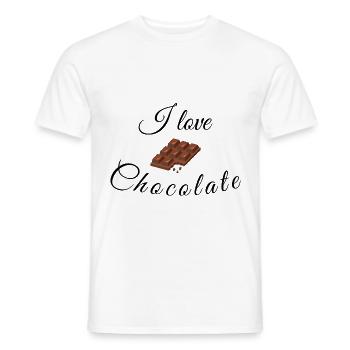 I love Chocolate Geschenkidee Naschen Schokolade - Männer T-Shirt - Weiß - Vorne - AI Model Male 178 dark (178cm)