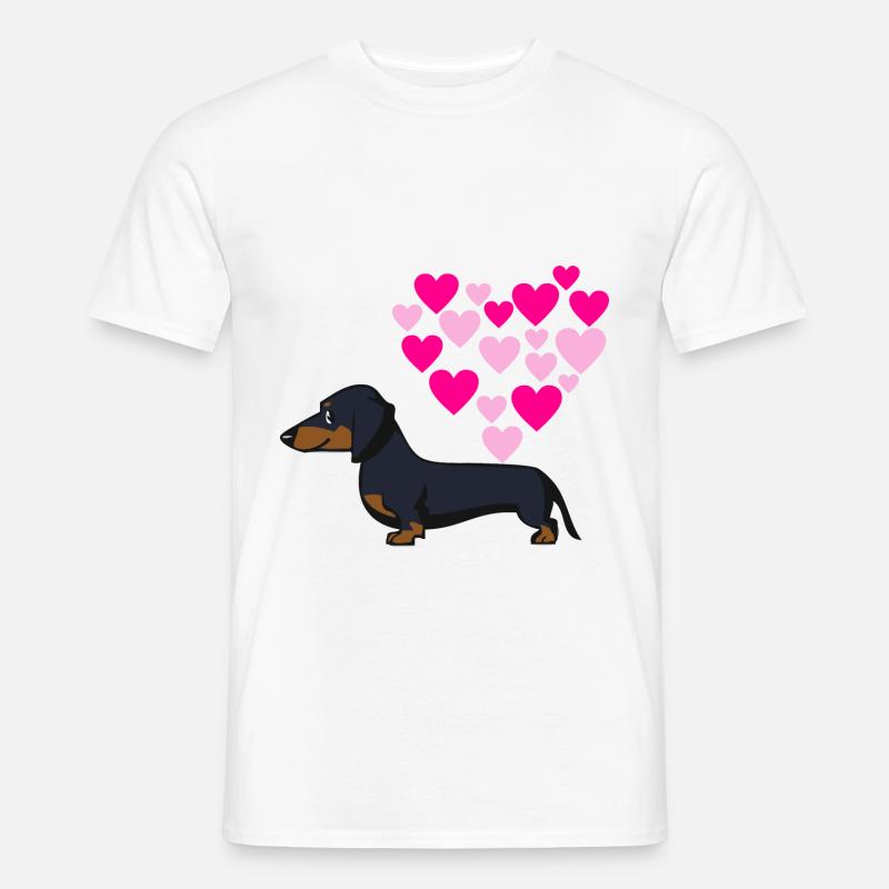 Dackel Liebe - Männer T-Shirt - Weiß