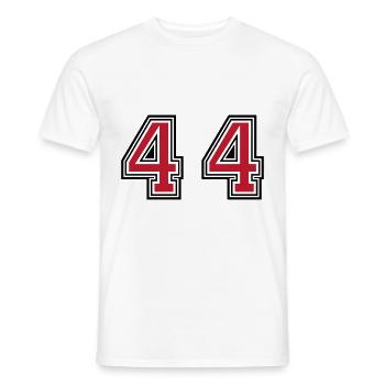 44 Zahl symbol - Männer T-Shirt - Weiß - Vorne - AI Model Male 178 dark (178cm)