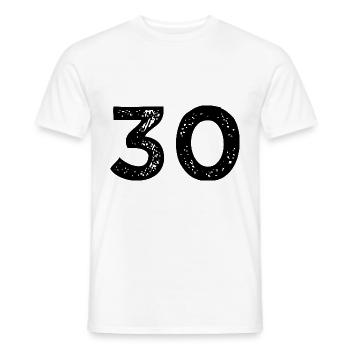 Maillot à 30 chiffres - T-shirt homme - blanc - Devant - AI Model Male 178 dark (178cm)