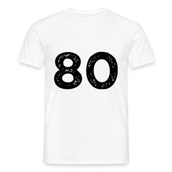 80 Zahl Trikot - Männer T-Shirt - Weiß - Vorne - AI Model Male 178 dark (178cm)
