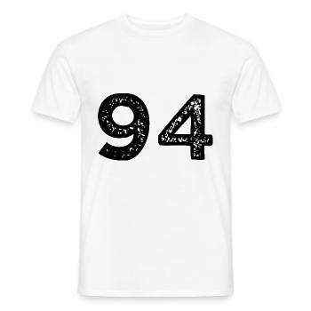 Maillot à 94 numéros - T-shirt homme - blanc - Devant - AI Model Male 178 dark (178cm)