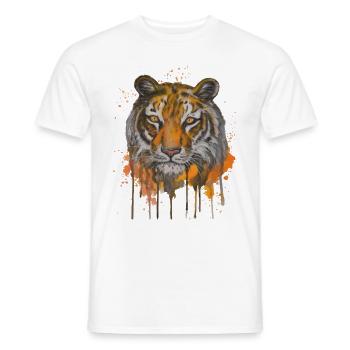 Tiger - Eye Of The Tiger - Geschenkidee - Männer T-Shirt - Weiß - Vorne - AI Model Male 178 dark (178cm)