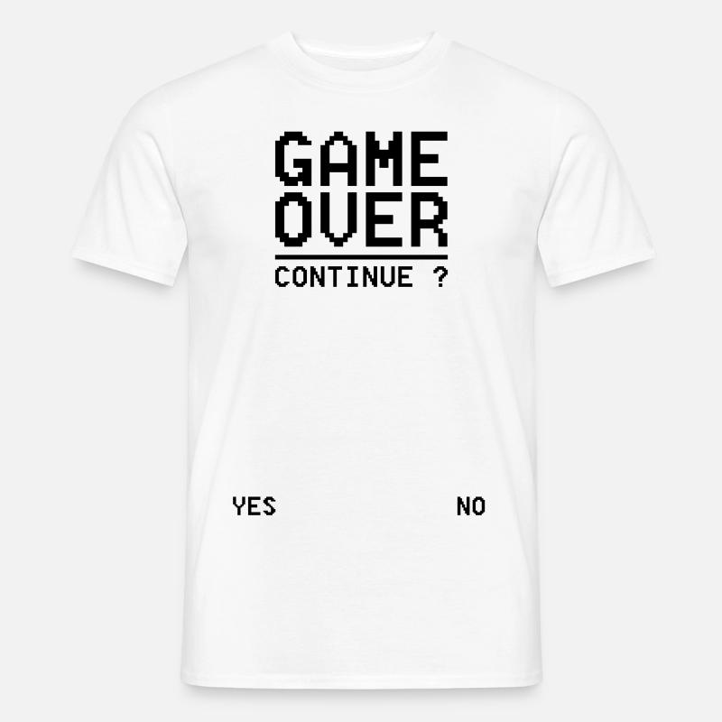 GAME OVER Continue S - Männer T-Shirt - Weiß