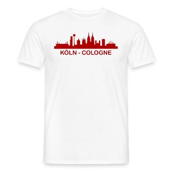 Köln Skyline Cologne Germany - Men's T-Shirt - white - Front - AI Model Male 178 dark (178cm)
