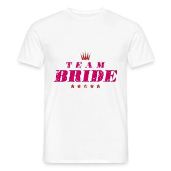 Devis de mariage de l’équipe de la mariée - T-shirt homme - blanc - Devant - AI Model Male 178 dark (178cm)