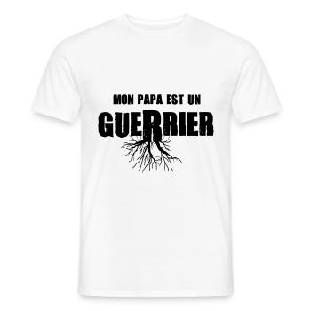 Papa Guerrier, cadeau fête des pères, anniversaire - T-shirt homme - blanc - Devant - AI Model Male 178 dark (178cm)