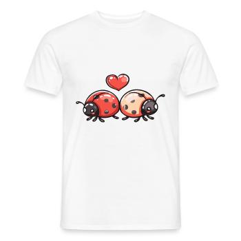 Coccinelle Couple Amour Couple Amoureux - T-shirt homme - blanc - Devant - AI Model Male 178 dark (178cm)