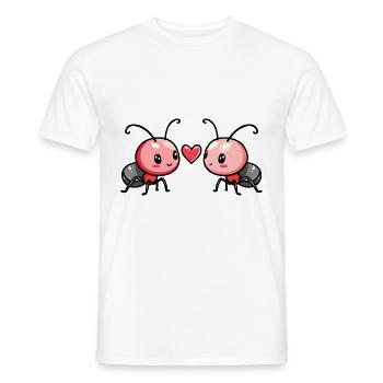 Ant Couple In Love Insect Animal Valentine's Day - Men's T-Shirt - white - Front - AI Model Male 178 dark (178cm)