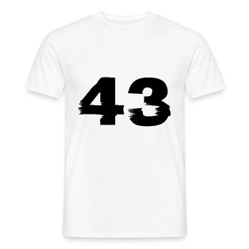 43 Numéro - T-shirt homme - blanc - Devant - AI Model Male 178 dark (178cm)