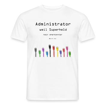 Administrator, Superheld - Männer T-Shirt - Weiß - Vorne - AI Model Male 178 dark (178cm)