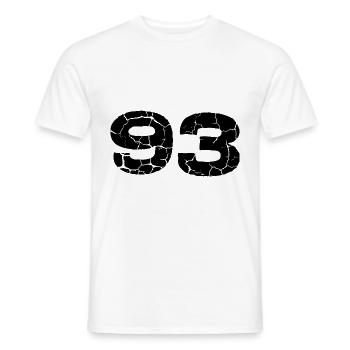 93 number jersey - Men's T-Shirt - white - Front - AI Model Male 178 dark (178cm)