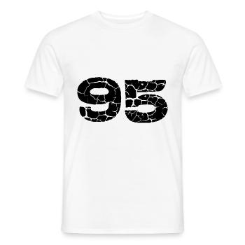 Maillot à 95 numéros - T-shirt homme - blanc - Devant - AI Model Male 178 dark (178cm)