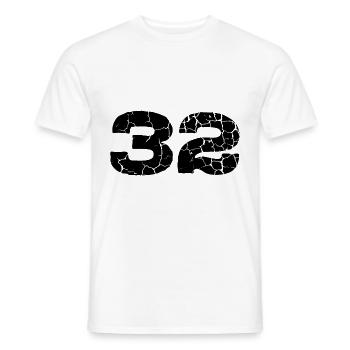 32 number jersey - Men's T-Shirt - white - Front - AI Model Male 178 dark (178cm)