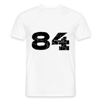 Maillot à 84 numéros - T-shirt homme - blanc - Devant - AI Model Male 178 dark (178cm)