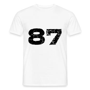 Maillot numéro 87 - T-shirt homme - blanc - Devant - AI Model Male 178 dark (178cm)