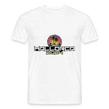 Mallorca 2024 Urlaub Palmen - Männer T-Shirt - Weiß - Vorne - AI Model Male 178 dark (178cm)