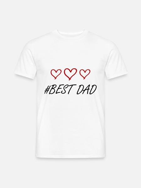 Best Dad Herz Liebe - Männer T-Shirt - Weiß