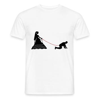 Hochzeit Brautpaar Leine - Männer T-Shirt - Weiß - Vorne - AI Model Male 178 dark (178cm)