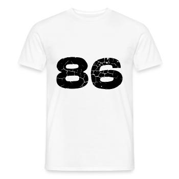 86 number jersey - Men's T-Shirt - white - Front - AI Model Male 178 dark (178cm)