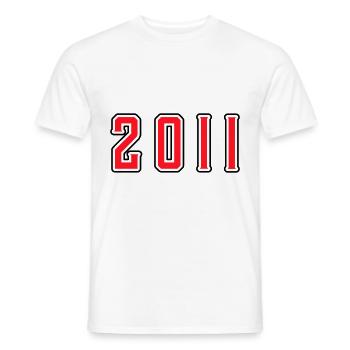 2011 year birthday - Men's T-Shirt - white - Front - AI Model Male 178 dark (178cm)