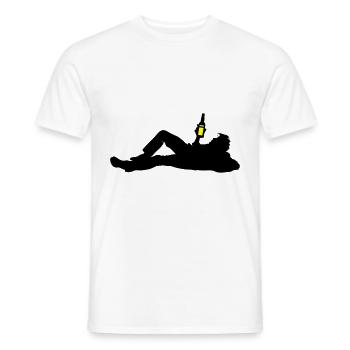 Drinking Bier Silhouette - Männer T-Shirt - Weiß - Vorne - AI Model Male 178 dark (178cm)