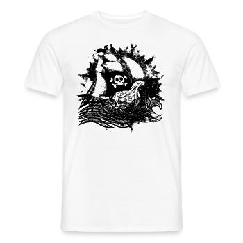 Pirate pirate ship Jolly Roger gift - Men's T-Shirt - white - Front - AI Model Male 178 dark (178cm)