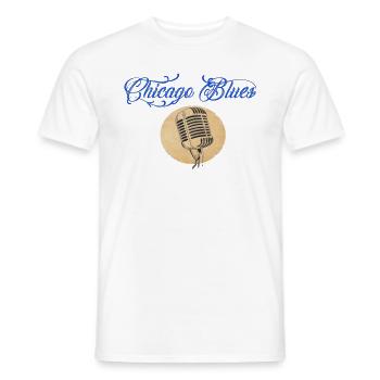 chicago blues vintage micro t-shirt - Men's T-Shirt - white - Front - AI Model Male 178 dark (178cm)