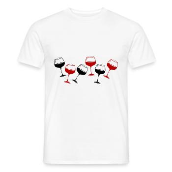Wine Red Wine Glass - Men's T-Shirt - white - Front - AI Model Male 178 dark (178cm)