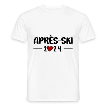 Après Ski 2024 Heart Trip - Men's T-Shirt - white - Front - AI Model Male 178 dark (178cm)