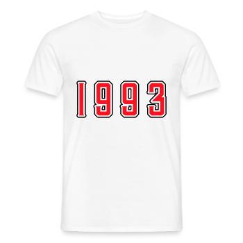 1993 Jahr Geburtstag - Männer T-Shirt - Weiß - Vorne - AI Model Male 178 dark (178cm)