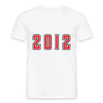 2012 year birthday - Men's T-Shirt - white - Front - AI Model Male 178 dark (178cm)