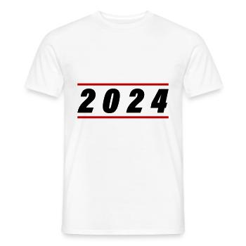 Année 2024 - T-shirt homme - blanc - Devant - AI Model Male 178 dark (178cm)