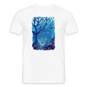 sous-marin aquarium poisson de mer lac corail - T-shirt homme - blanc - Devant - AI Model Male 178 dark (178cm)