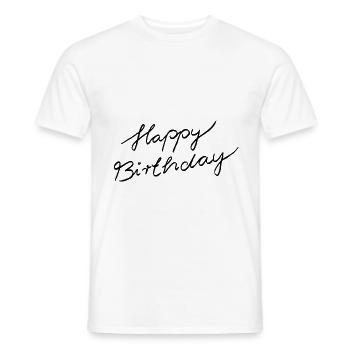 Happy Birthday lettering - Men's T-Shirt - white - Front - AI Model Male 178 dark (178cm)