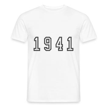 Numéro de l’année 1941 - T-shirt homme - blanc - Devant - AI Model Male 178 dark (178cm)