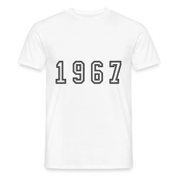 1967 Year Number - Men's T-Shirt - white - Front - AI Model Male 178 dark (178cm)