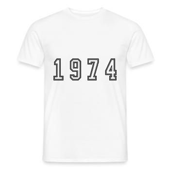 1974 Year Number - Men's T-Shirt - white - Front - AI Model Male 178 dark (178cm)