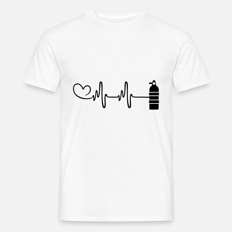 Sauerstoff Tauchen puls herz - Männer T-Shirt - Weiß