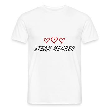 Team Member Heart Love - Men's T-Shirt - white - Front - AI Model Male 178 dark (178cm)