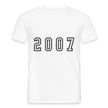 Numéro de l’année 2007 - T-shirt homme - blanc - Devant - AI Model Male 178 dark (178cm)